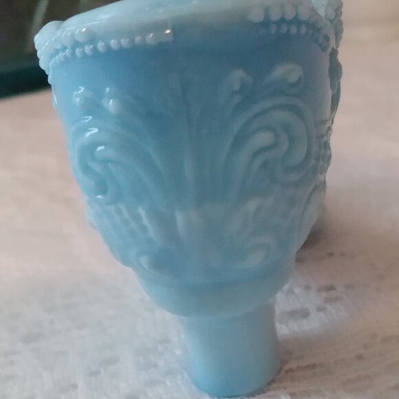Vintage Fenton blue, satin glass, shoe - Picture 2 of 7